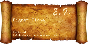 Eigner Ilona névjegykártya